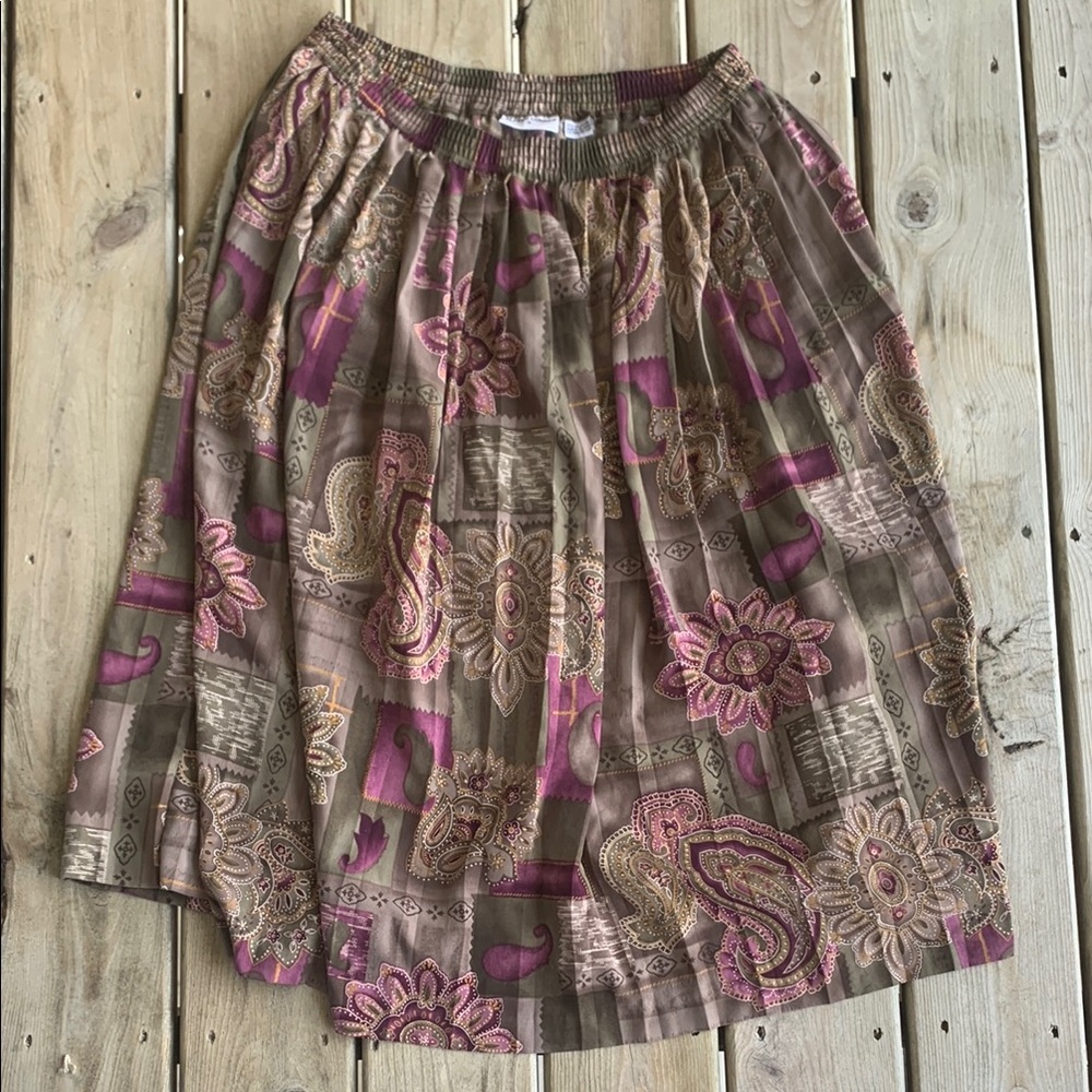 Alfred Dunner Vintage Paisley Midi Skirt – Size 18